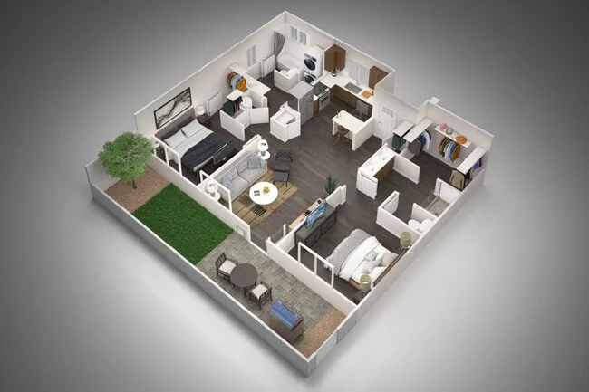 2 Bed | 2 Bath 057 floor plan
